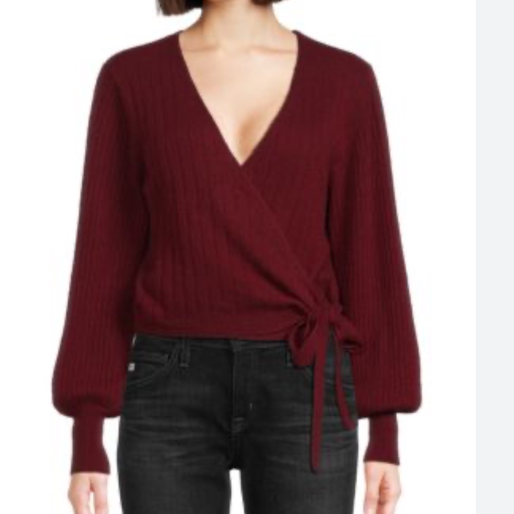 Crush off white wrap sweater